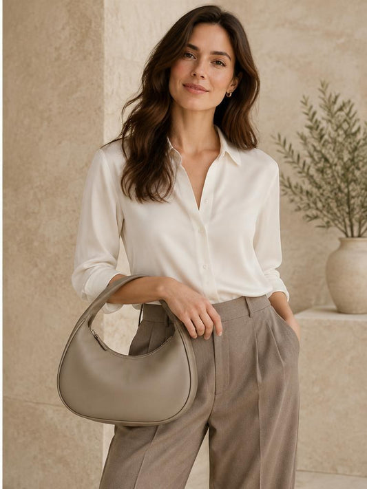 Bolso de Mano Taupe - Polliry